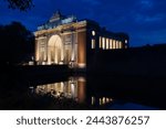 View on the Menin Gate in Ypres, a memorial voor the fallen soldiers during WWI in Flanders Fields