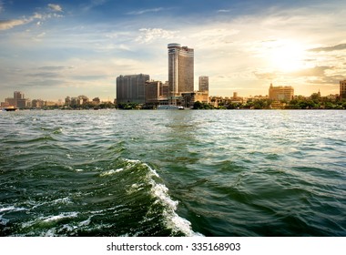 View On Modern Cairo From The Nile