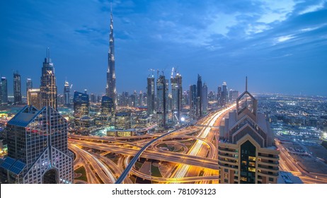 Modern Skyline Dubai By Night View Stock Photo (Edit Now) 1270222093