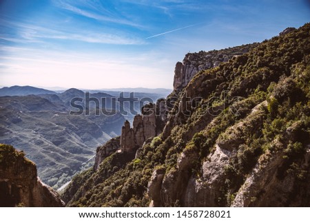 Similar – Landscape with views from the Montserrat mountain in Barcelona