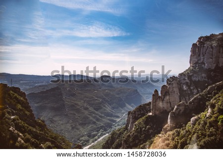 Similar – Landscape with views from the Montserrat mountain in Barcelona