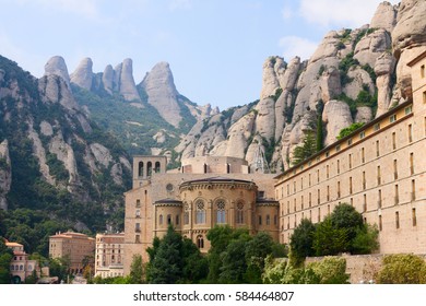 View On Montserrat Monastery In Spain