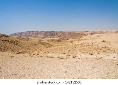 View on mountain landscape in Judean desert. Metzoke Dragot, Israel. 