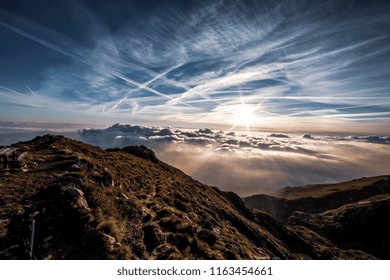 The View On The Mountaintop Pierces The Clouds