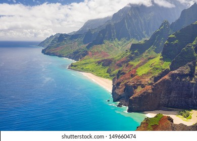 View on Na Pali Cost on Kauai island on Hawaii