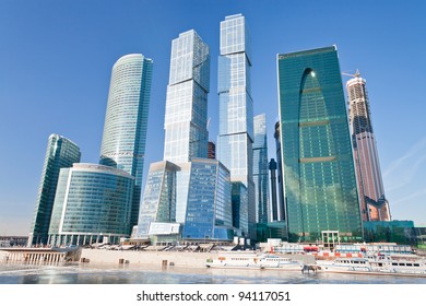 View On New Moscow City Buildings In Winter