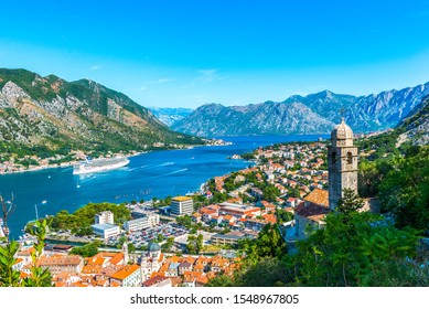 View On The Old Church And Kotor Bay From Above, Montenegro