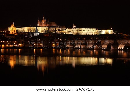 Similar – Prag bei Nacht Fluss