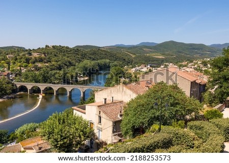 View on the Orb River from the heights of the medieval village of Roquebrun