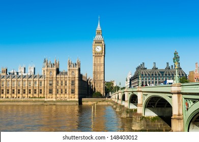 View on the Palace of Westminster from the River Thames, London, United Kingdom