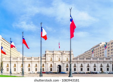 View On Palacio De La Moneda In Santiago De Chile