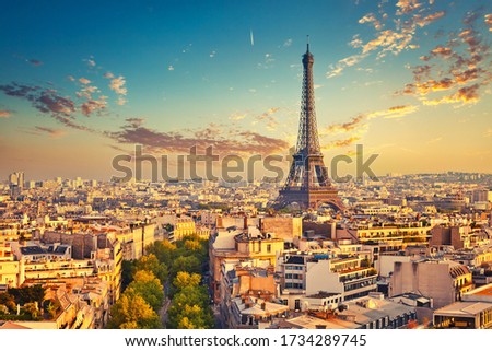 View on Paris at summer evening, France