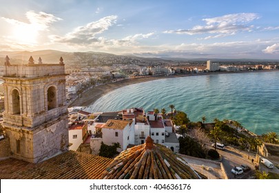 View on Peniscola  from the top of Pope Luna's  Castle , Valencia, Spain - Shutterstock ID 404636176