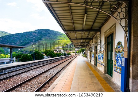 View on Pinhao train station in douro valley, Portugal