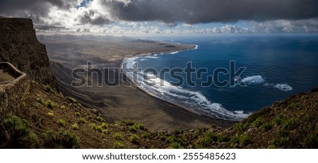 Similar – Image, Stock Photo Majestic cliffs at Playa de las Catedrales beach in Spain