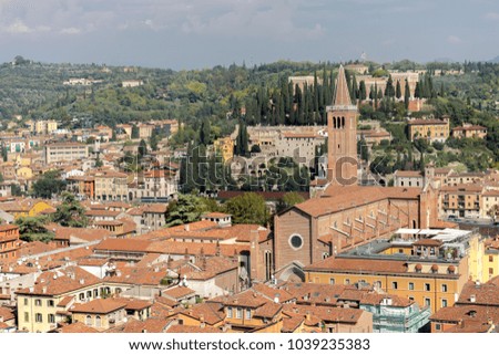 Similar – View of the roofs of the old town of Verona from the Torre dei Lamberti, Italy