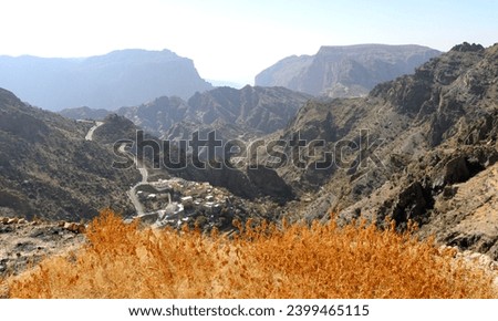 View on Saiq (Sayq) plateau - djebel al akhdar in Oman