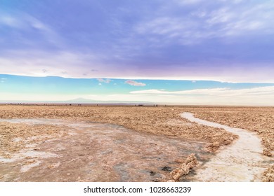 View on salt landscape by lagoon Cejar in the desert of Atacama - Chile - Shutterstock ID 1028663239