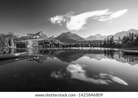 Similar – Panorama of Mount Rundle mountain peak with blue sky