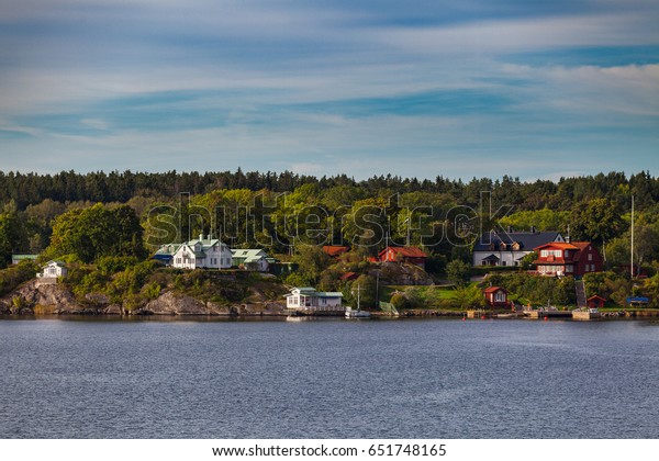 View On Small Cabins On Island Stock Photo Edit Now 651748165