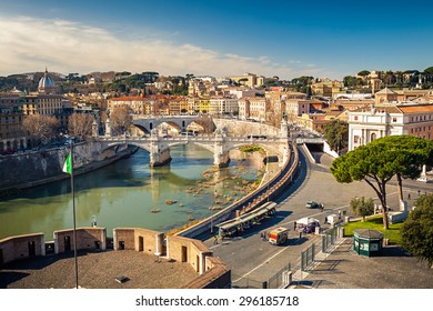 View On Tiber River In Rome, Italy