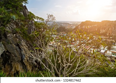 View From On Top Of Mount Thuy. The Marble Mountains Are A Cluster Of Five Hills Made From Limestone And Marble In Da Nang. Non Nuoc Village Vietnam, Asia