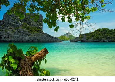 View On The Tropical Lagoon From A Shore, Thailand