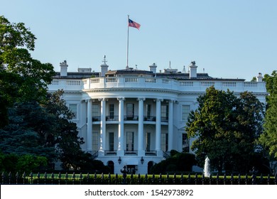 View On The White House In Washington DC At Sunset