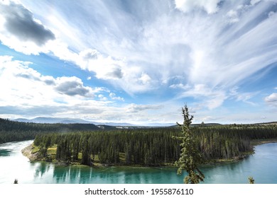 View On Yukon Kuskokwim Delta River Near Wolf Creek Campground, Yukon, Canada