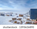 View from one end of American Amundsen-Scott South Pole Station in Antarctica