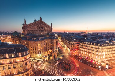 View of Opera Garnier at sunset, Paris, France