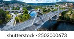 View of Ourense bridges, a city in northwestern Spain, known for its hot springs, Galicia, Europe