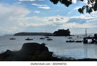 A View Out Over The Islands Of Casco Bay In Maine.