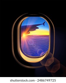 View outside the plane window.	