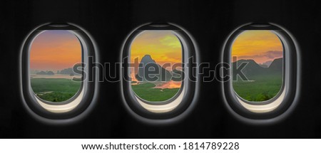 View outside the plane window. 