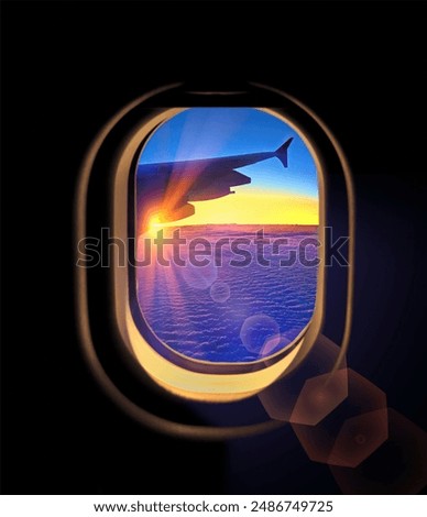 View outside the plane window.	