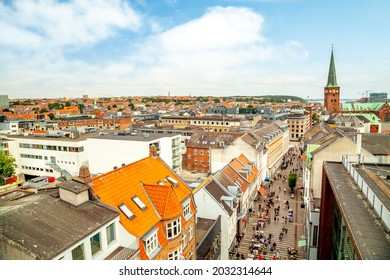 View Over Aarhus With Cathedral Denmark 