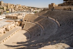 A View Over The Ancient Roman Theatre In Jordan's Capital Amman
