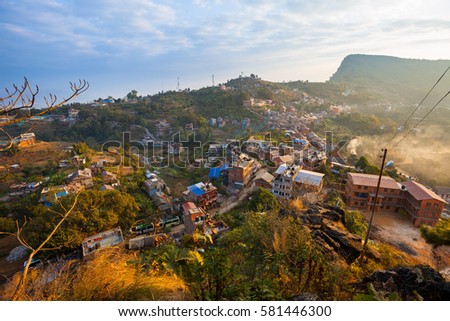 View over Bandipur Bazaar, Nepal 商業照片 © 