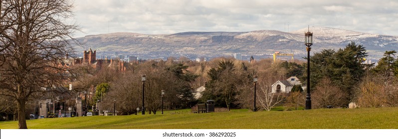 View over Befast City from Stormont Estate, Northern Ireland. - Shutterstock ID 386292025