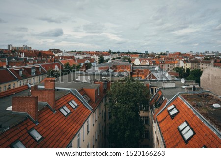 Similar – Image, Stock Photo View over Neukölln with roofs and TV tower (with very good eye) III
