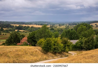 View over the Brede valley from lower Snailham on the High Weald East Sussex south east England - Shutterstock ID 2183907667