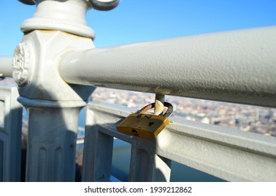 The View Over Budapest, Hungary From The Gellért Hill And The Citadel