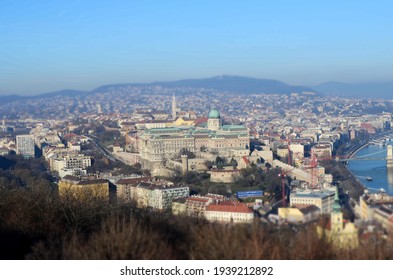 The View Over Budapest, Hungary From The Gellért Hill And The Citadel