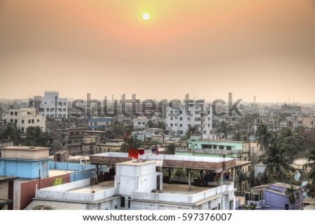 View over the center of Khulna, Bangladesh