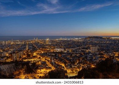 View over the city of Barcelona at twilight - Powered by Shutterstock