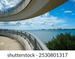 A view over Clearwater Beach and Tampa Bay from CLearwater