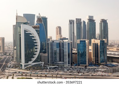 View over Doha downtown West Bay. Qatar, Middle East