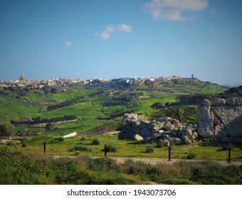 View Over Ggantija Temple On Gozo, Malta