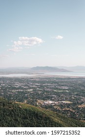 View Over The Great Salt Lake And Orem, Utah